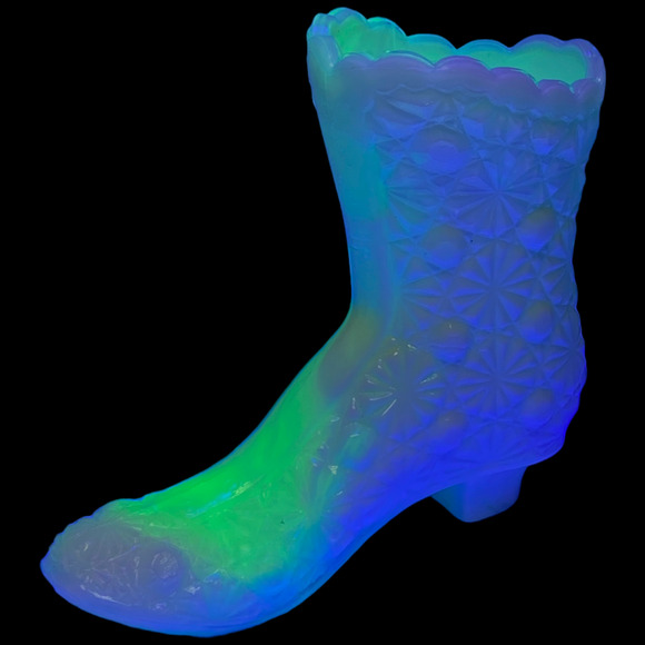 Daisy Button High Top Boot Shoe Boyd Glass 2000 Millennium White Swirl - Picture 6 of 16